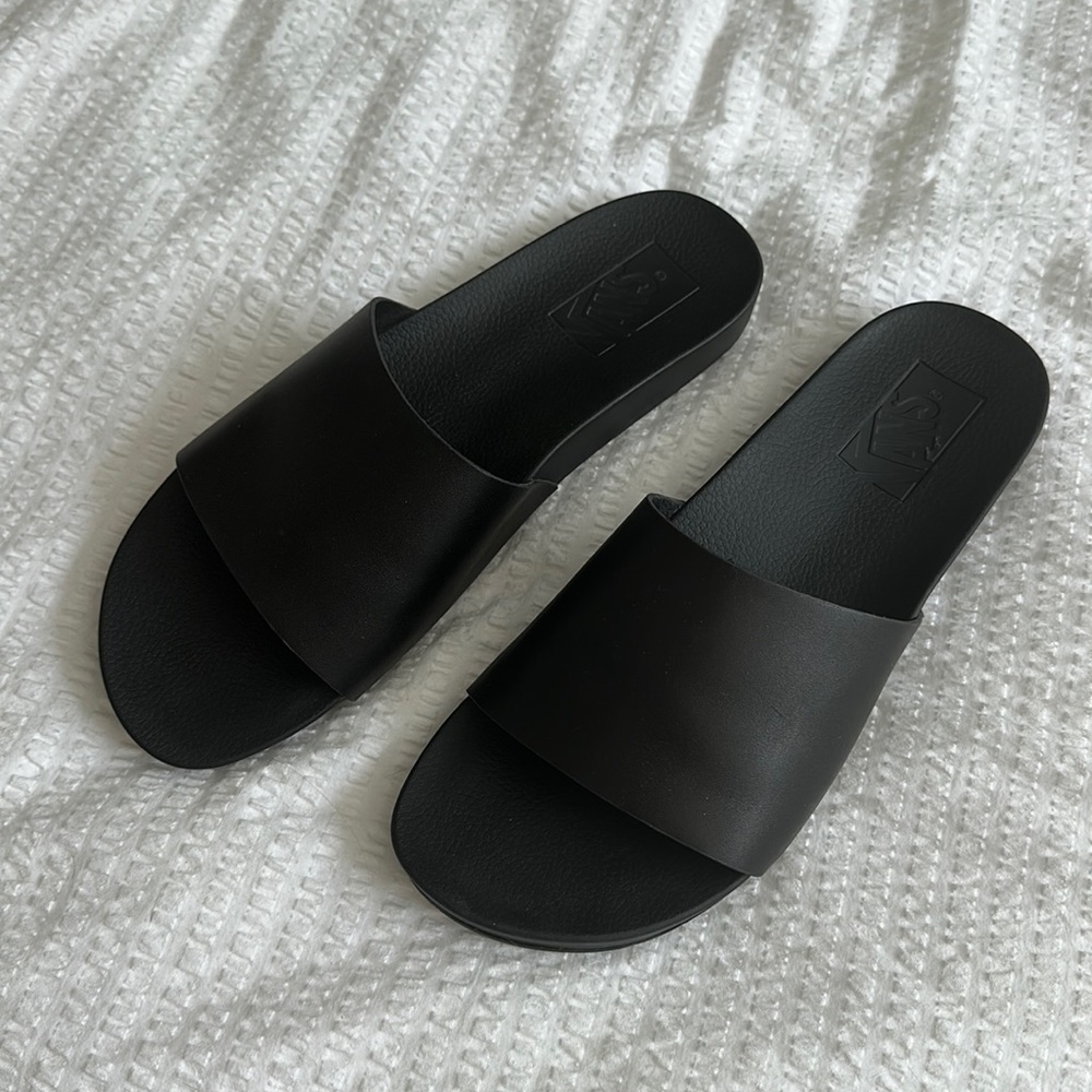 Leather Vans Slides